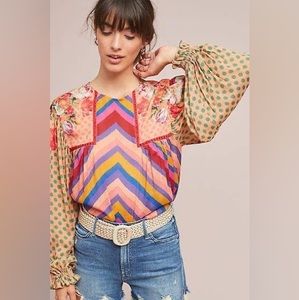 Anthropologie Bl-nk Miranda Peasant Blouse XS